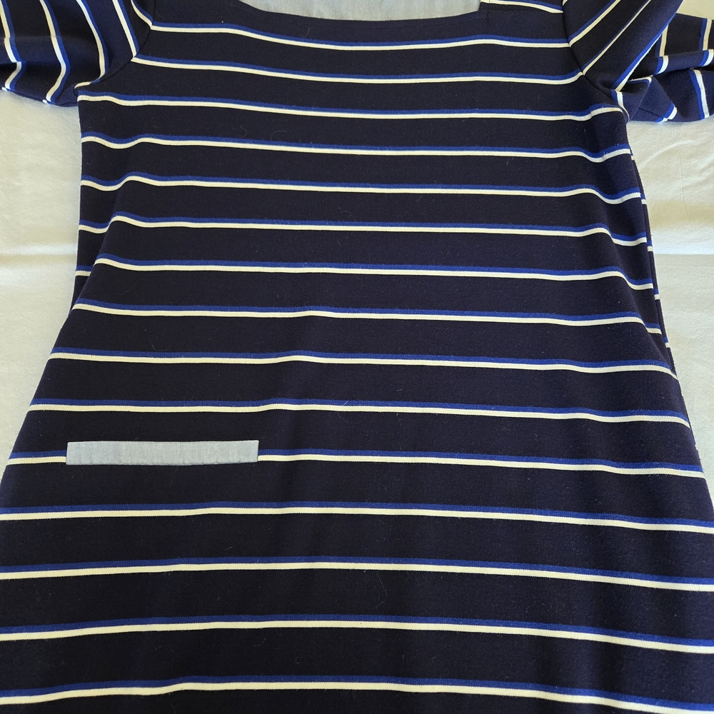 Tribal Navy & White Striped Square-Neck Mini Dress - Picture 6 of 11